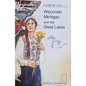 National Geographic Map Wisconsin Michigan And The Great Lakes August 1973